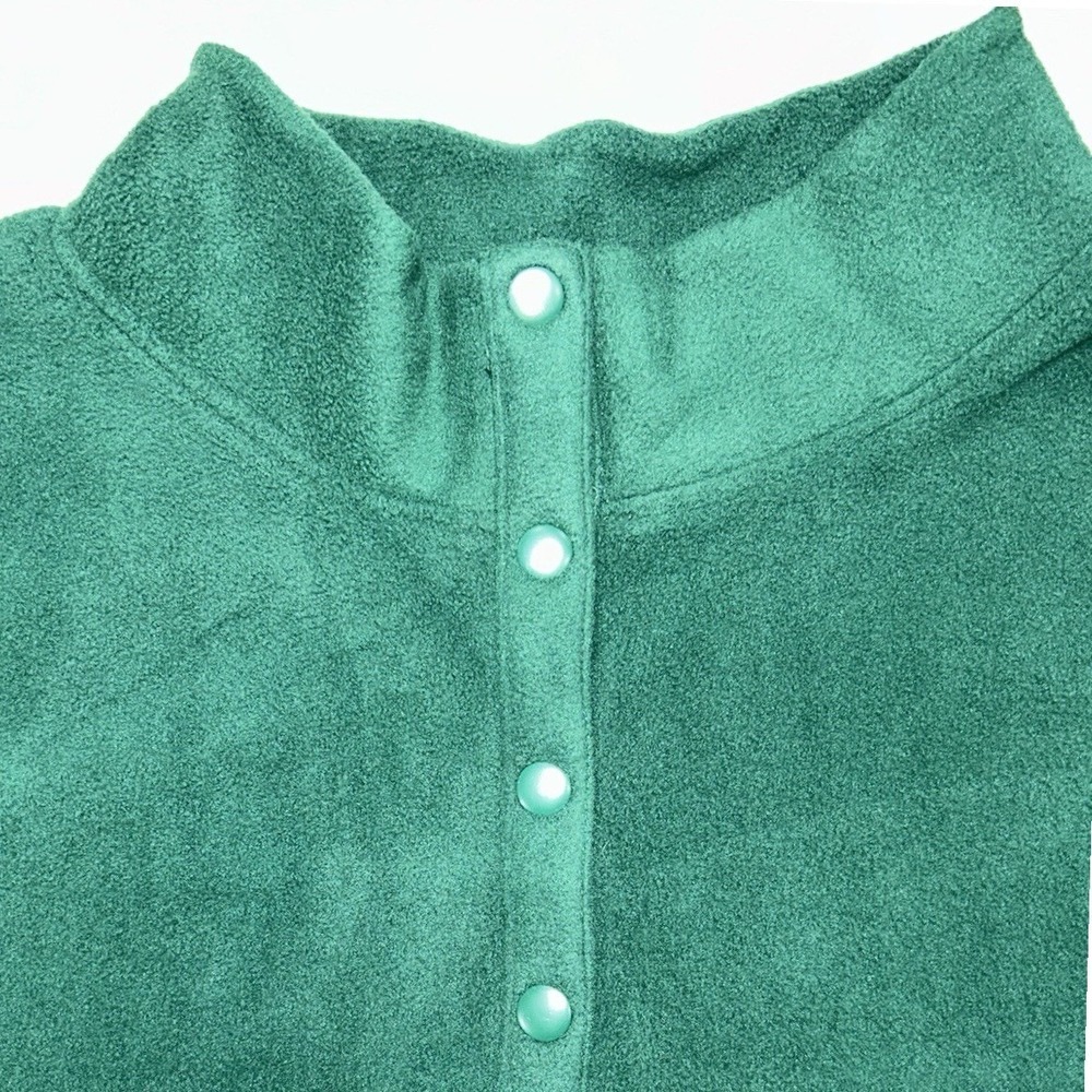 Croft & Barrow Green Fleece Pullover Sweatshirt 4X Button Closure Collared